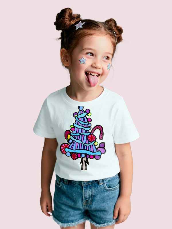 CHRISTMAS GIRLS COTTON T-SHIRT