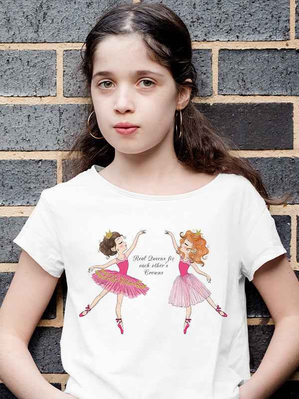 REAL QUEENS FIX EACH OTHERS CROWNS WHITE COTTON T-SHIRT