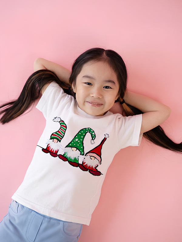 GNOMES UNISEX WHITE COTTON T-SHIRT - Benditaa