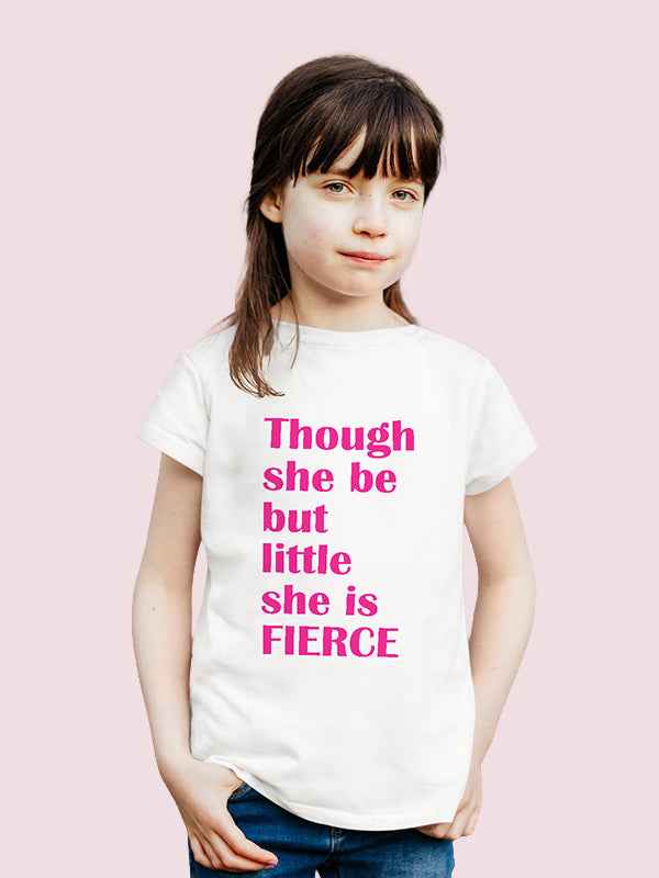 FIERCE GIRLS WHITE COTTON T-SHIRT