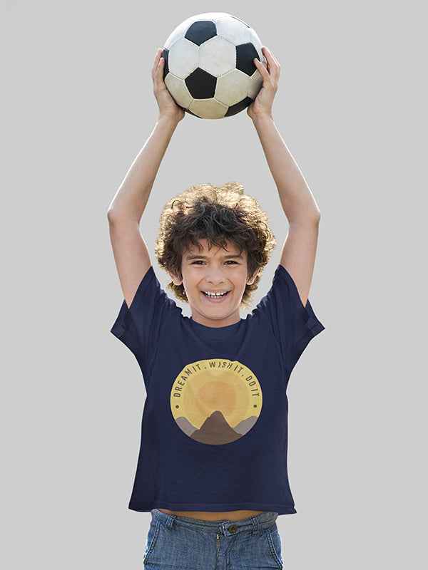 DREAM IT WISH IT DO IT BOYS NAVY BLUE COTTON T-SHIRT
