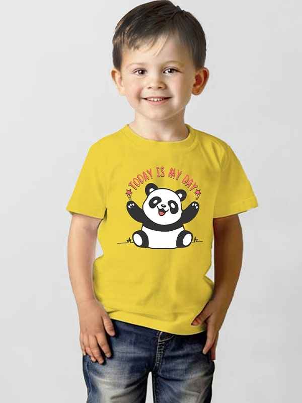 TODAY IS MY DAY UNISEX YELLOW COTTON  T-SHIRT