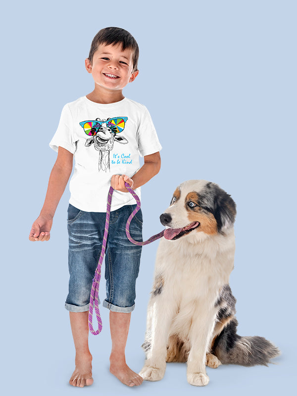 ITS COOL TO BE KIND BOYS WHITE COTTON T-SHIRT - Benditaa