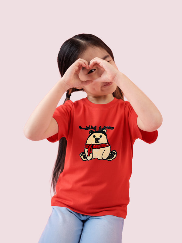 TEDDY UNISEX RED COTTON T-SHIRT - Benditaa