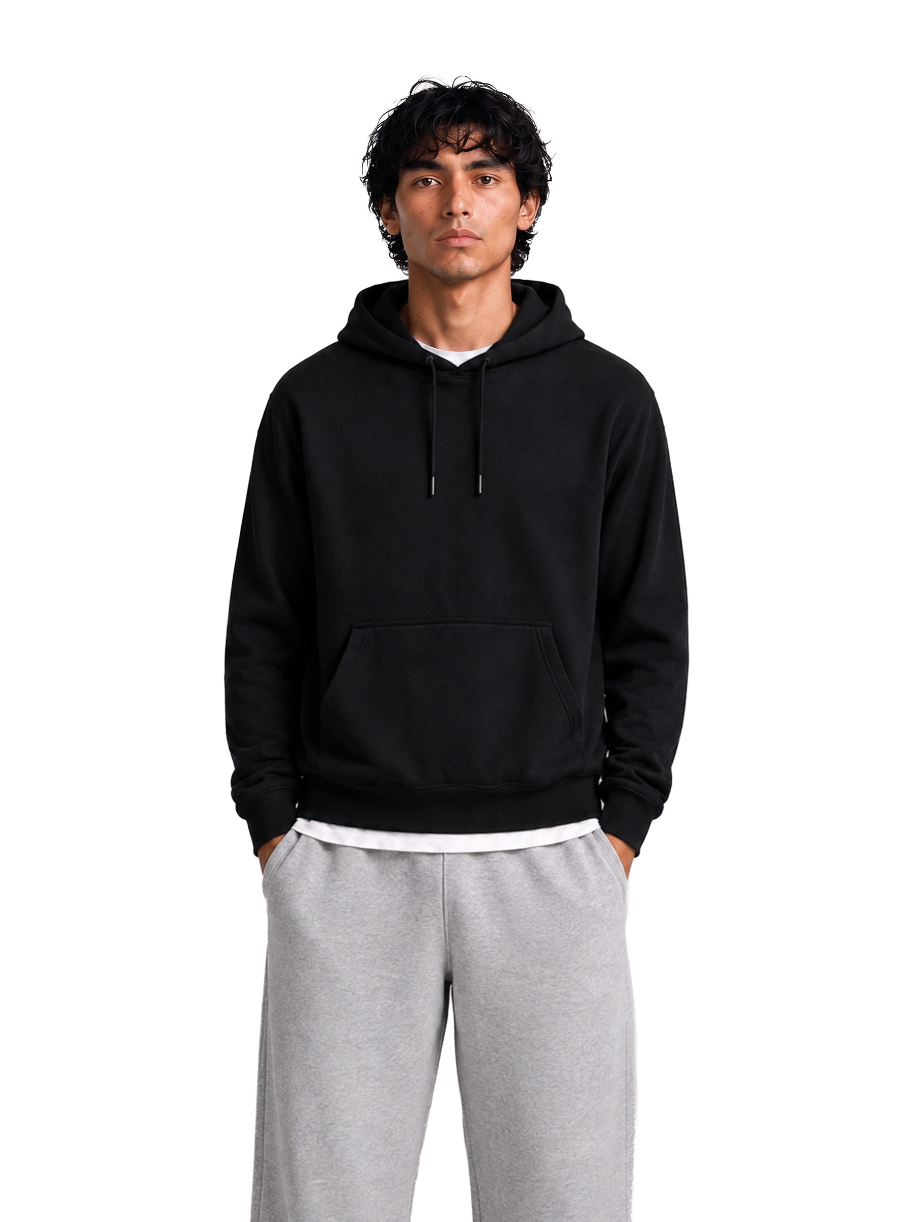 MEN'S BLACK COTTON HOODIE