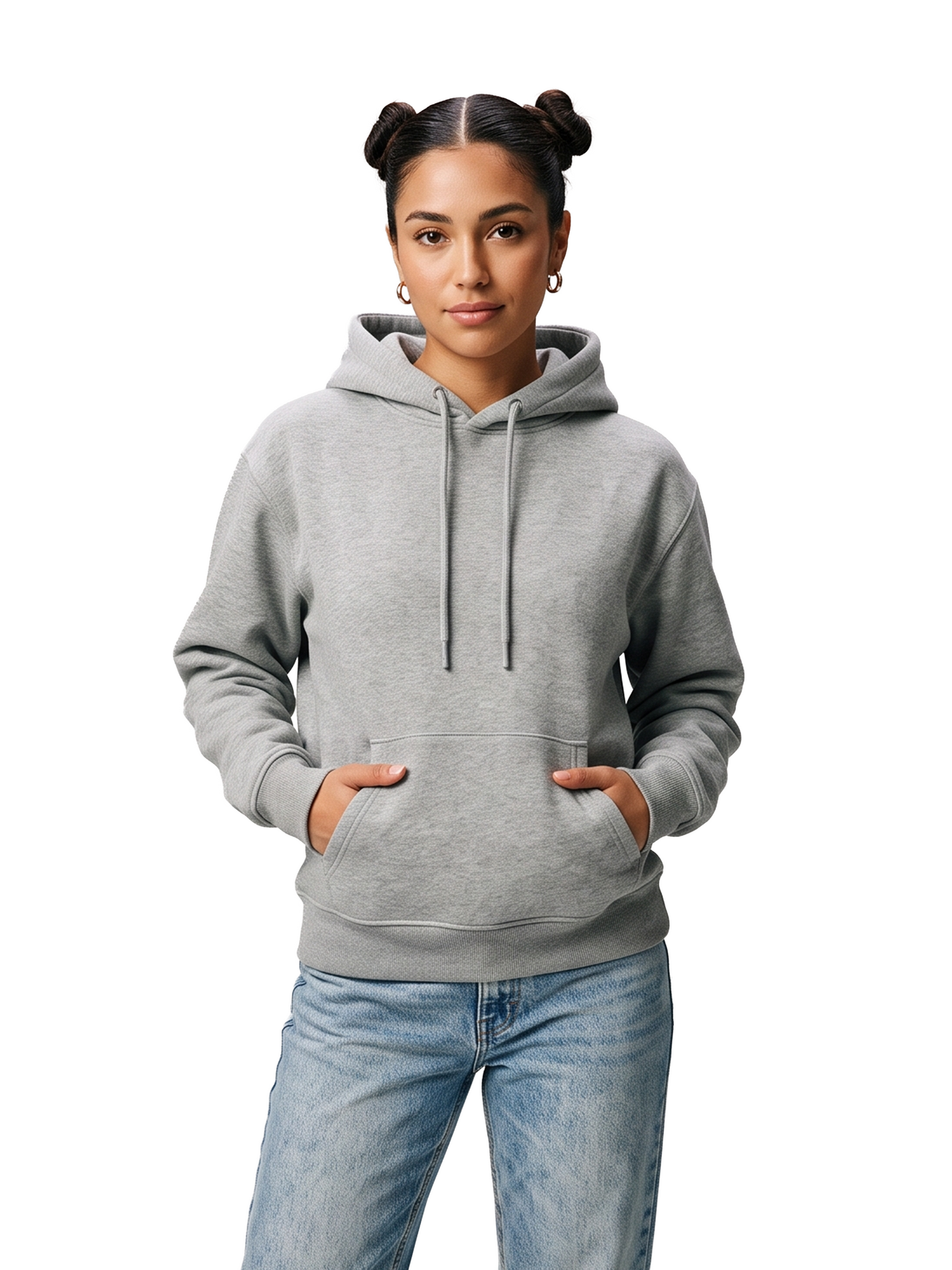 WOMEN'S GREY COTTON HOODIE