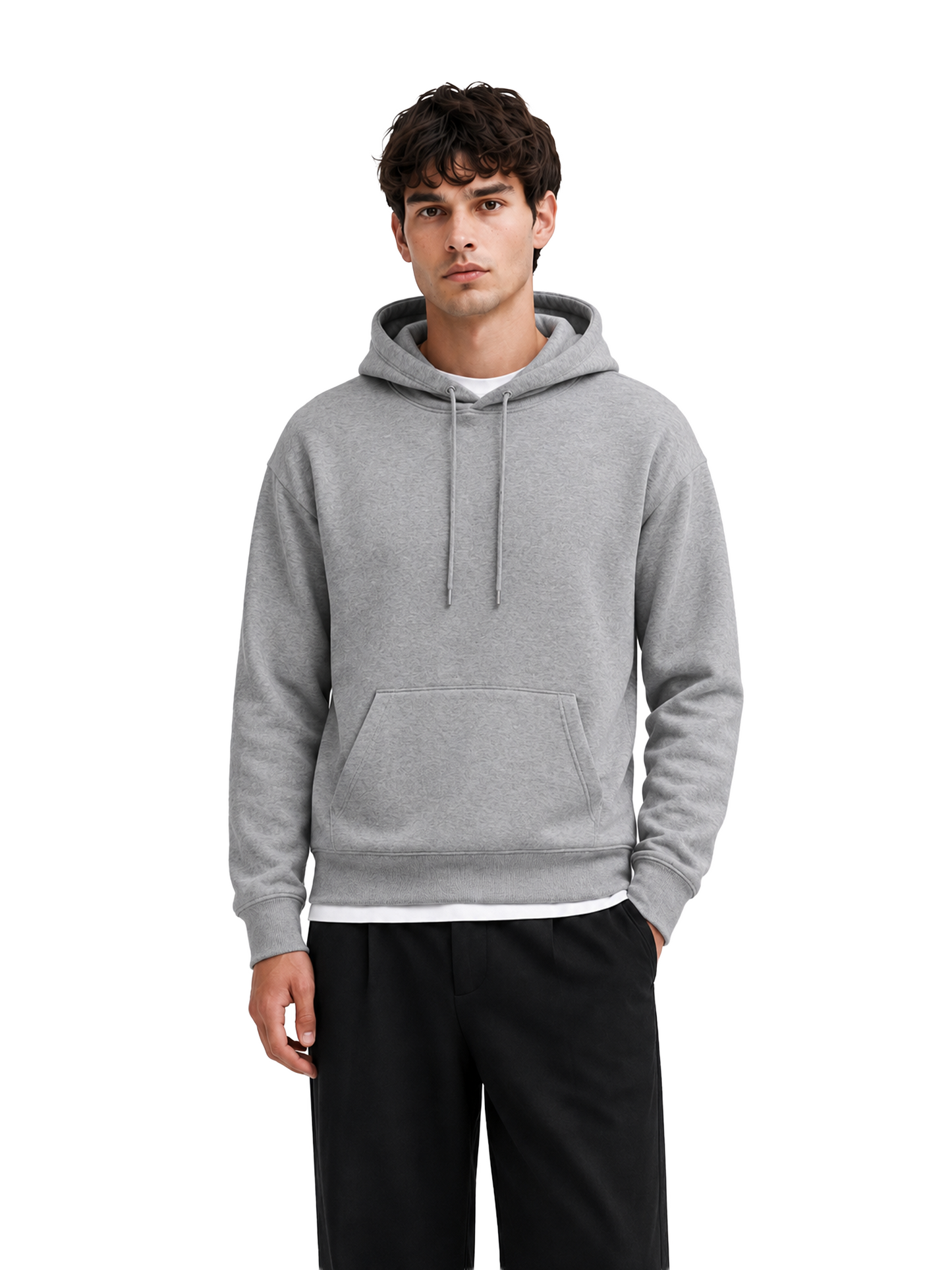MEN'S GREY COTTON HOODIE