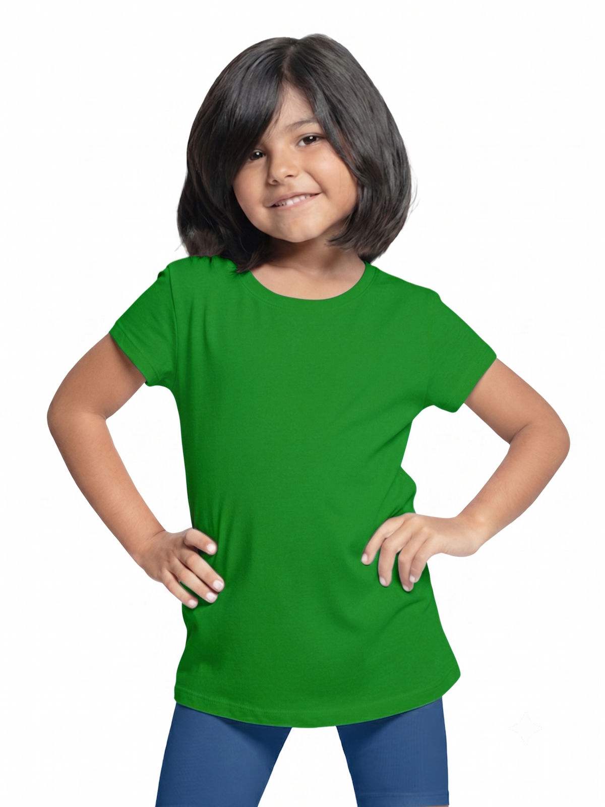 UNISEX KIDS LIGHT GREEN COTTON T-SHIRT