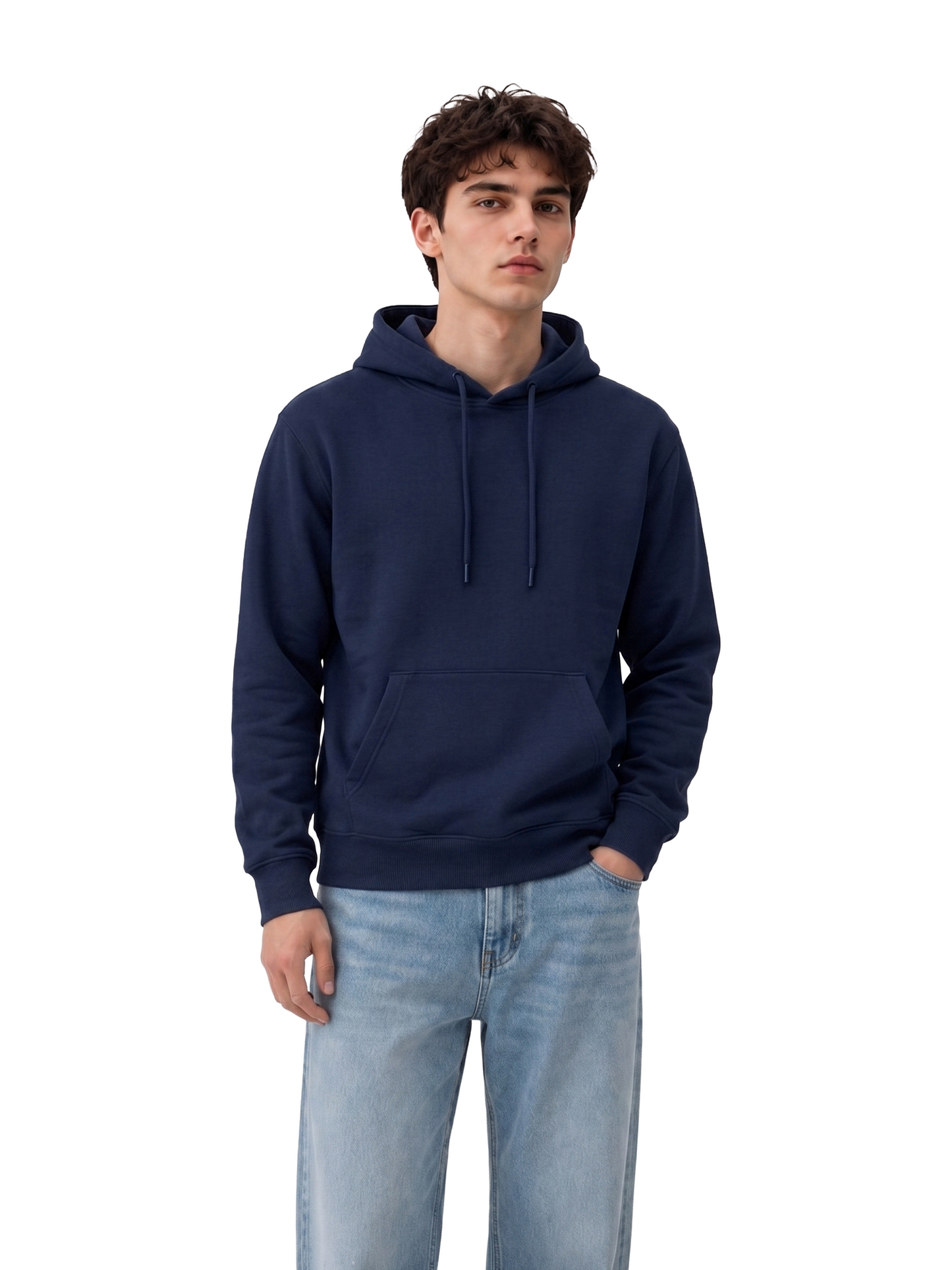 MEN'S NAVY BLUE COTTON HOODIE