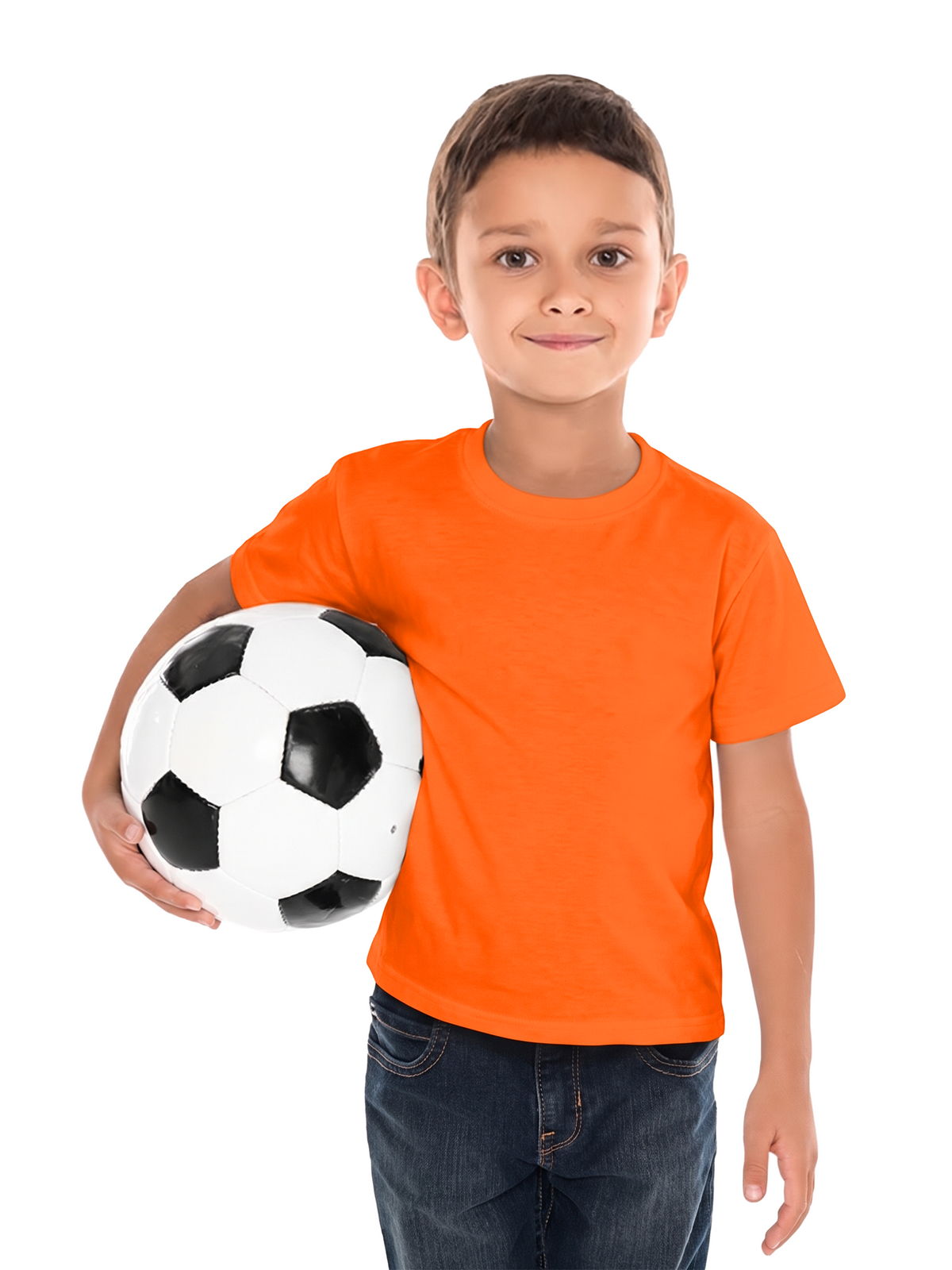 UNISEX KIDS ORANGE COTTON T-SHIRT