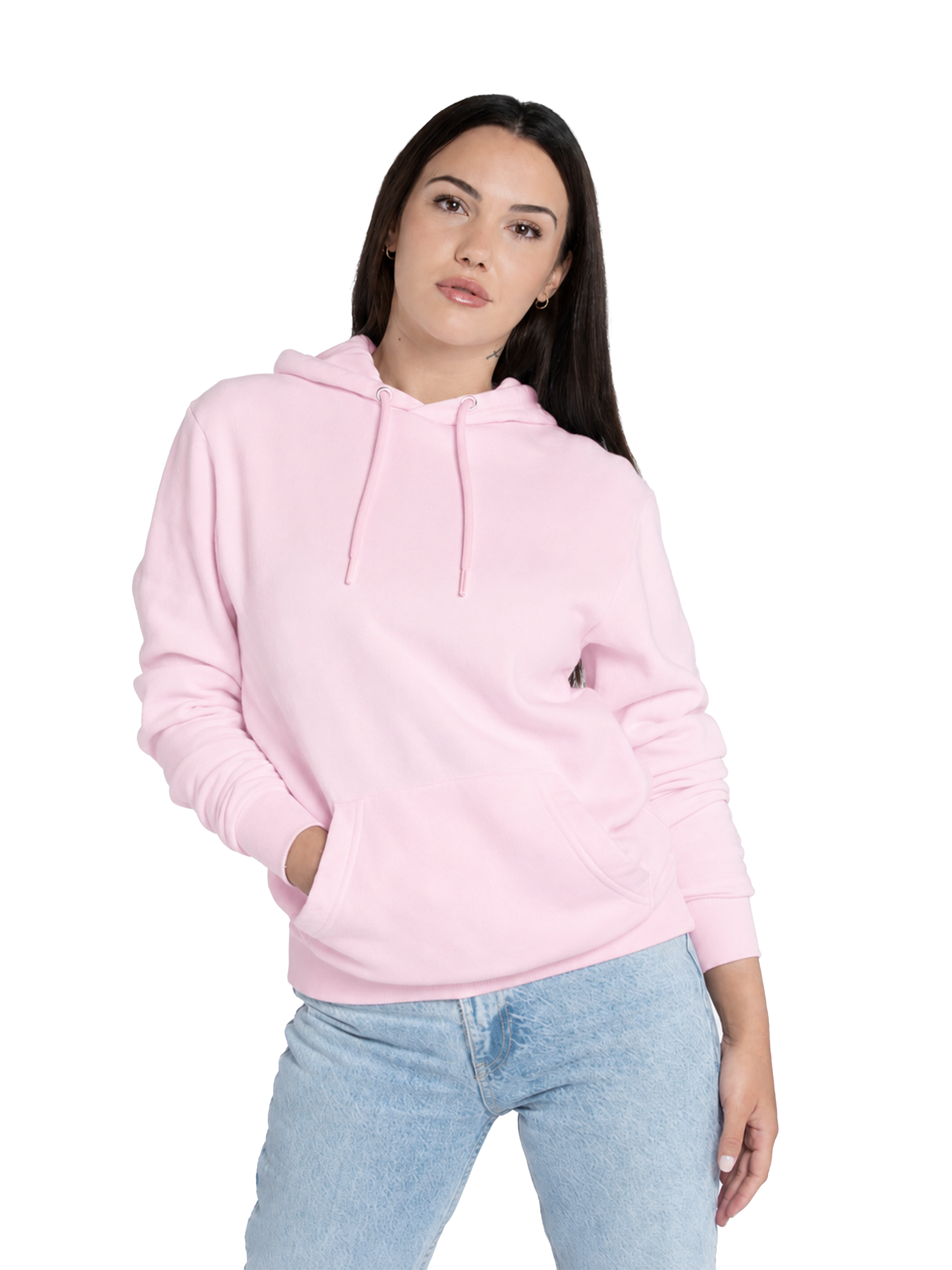 WOMEN'S BABY PINK COTTON HOODIE