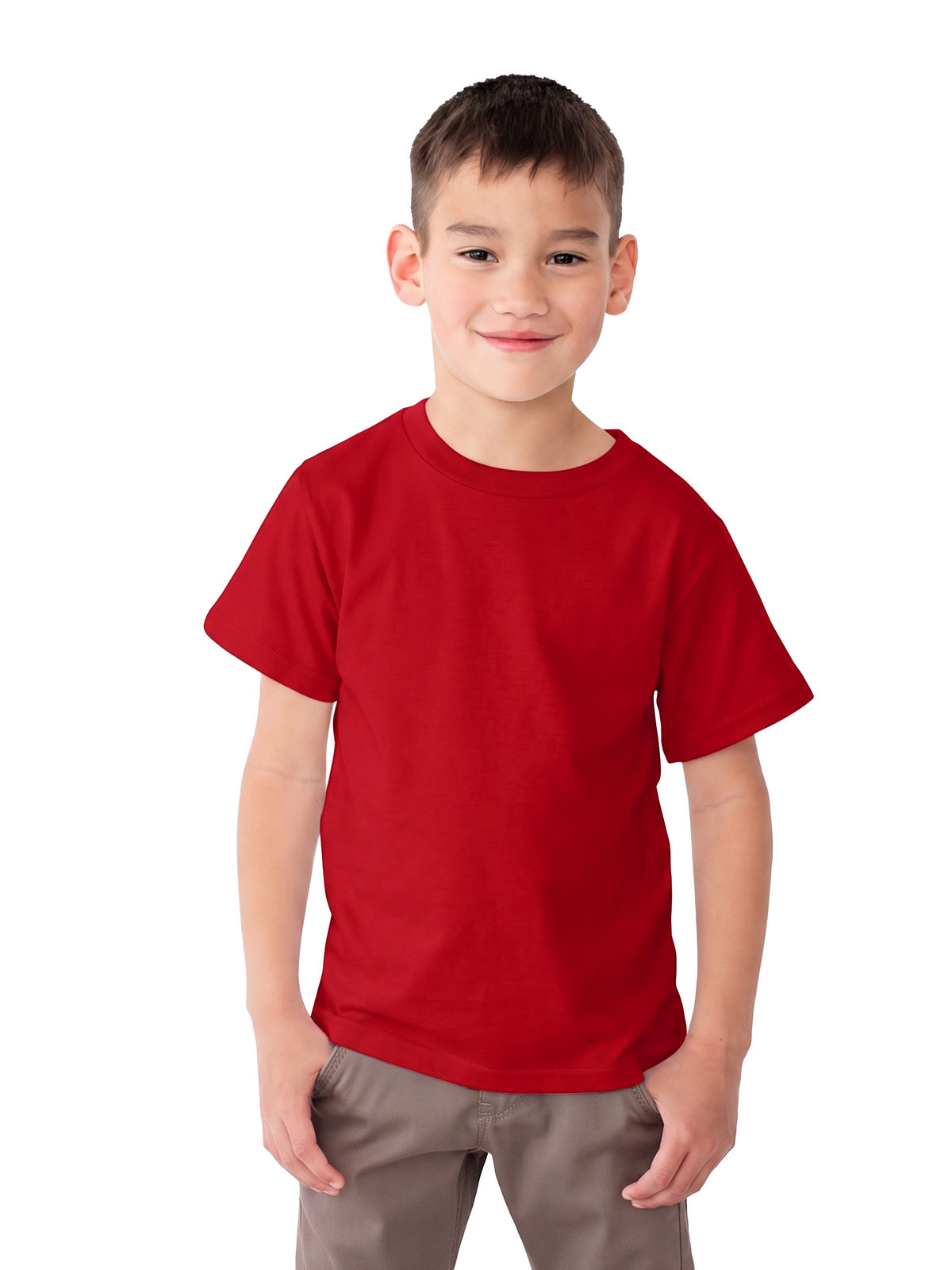 UNISEX KIDS RED COTTON T-SHIRT
