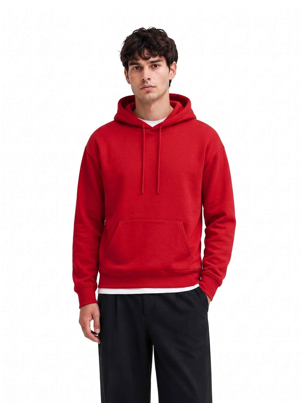MEN'S RED COTTON HOODIE
