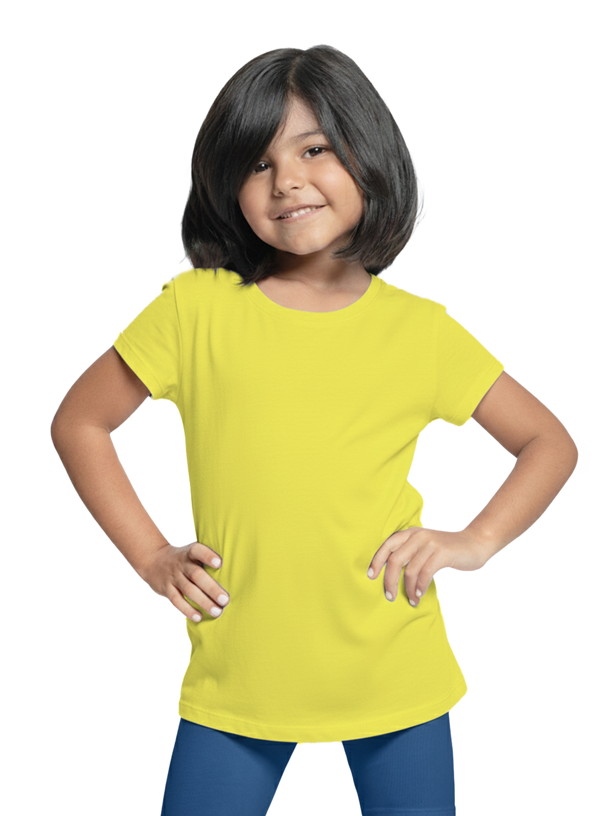 UNISEX KIDS YELLOW COTTON T-SHIRT