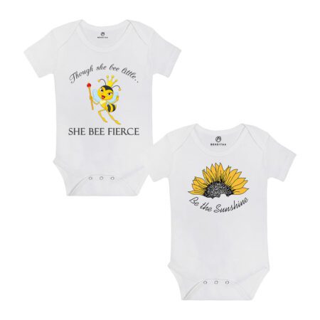 Benditaa (Pack of 2 printed cotton body suits)