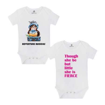 Benditaa (Pack of 2 printed cotton body suits)