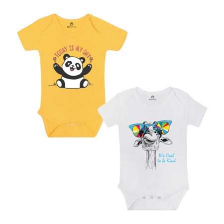 Benditaa (Pack of 2 printed cotton body suits)